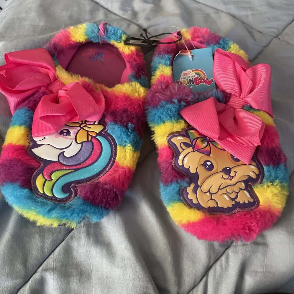 Jojo Over The Rainbow Girls Slipper/ Hot Pink Size 2-3